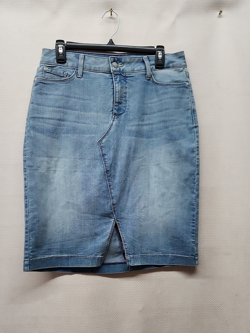 NYDJ Light Blue Denim Pencil Skirt with Front Slit